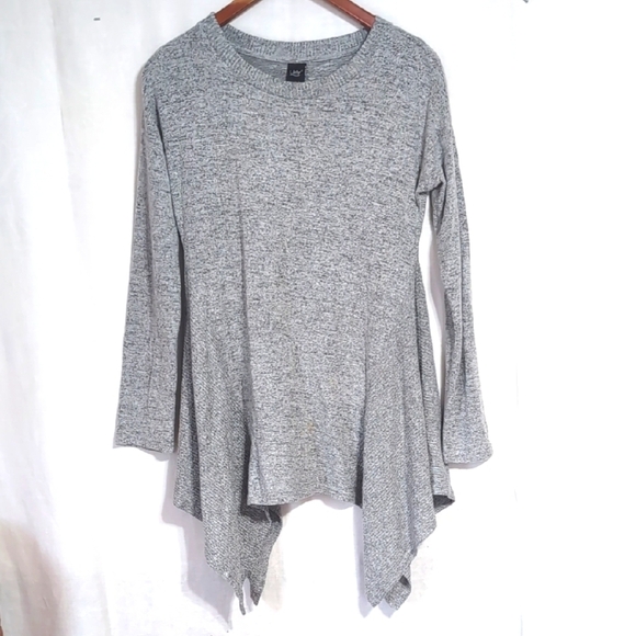 Lildy Heather Grey Shark Bite Tunic Size Small-Medium Ribbed - Picture 1 of 5
